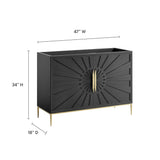 Briar 48" Double or Single Sink Compatible (Not Included) Bathroom Vanity Cabinet in Black