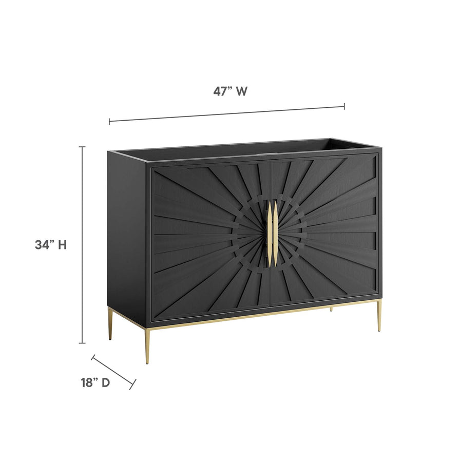 Briar 48" Double or Single Sink Compatible (Not Included) Bathroom Vanity Cabinet in Black