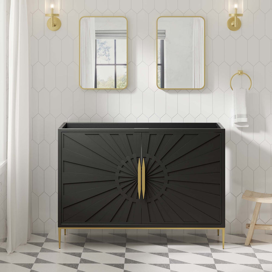 Briar 48" Double or Single Sink Compatible (Not Included) Bathroom Vanity Cabinet in Black