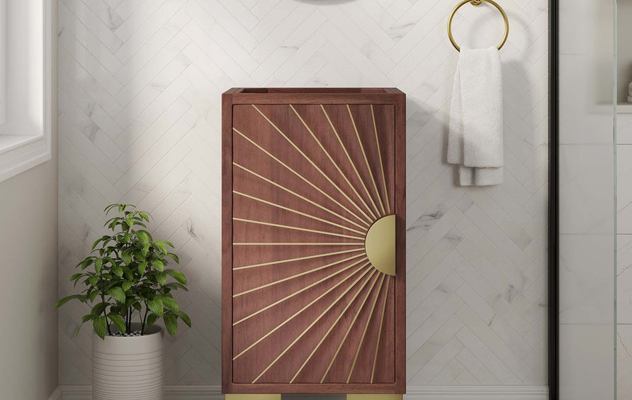 Ridge 18" Bathroom Vanity Cabinet in Walnut