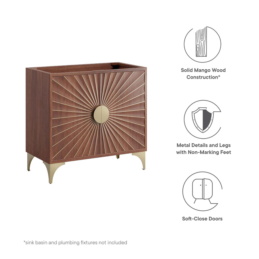 Ridge 36" Bathroom Vanity Cabinet in Walnut
