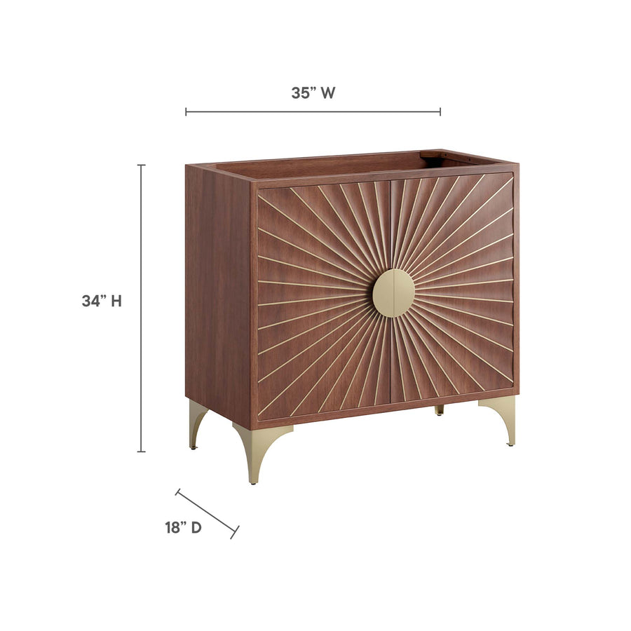Ridge 36" Bathroom Vanity Cabinet in Walnut
