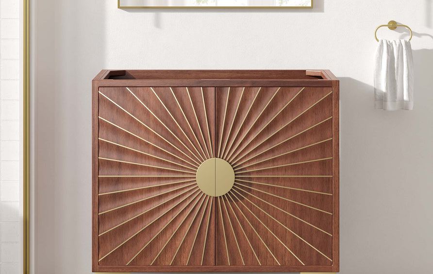 Ridge 36" Bathroom Vanity Cabinet in Walnut