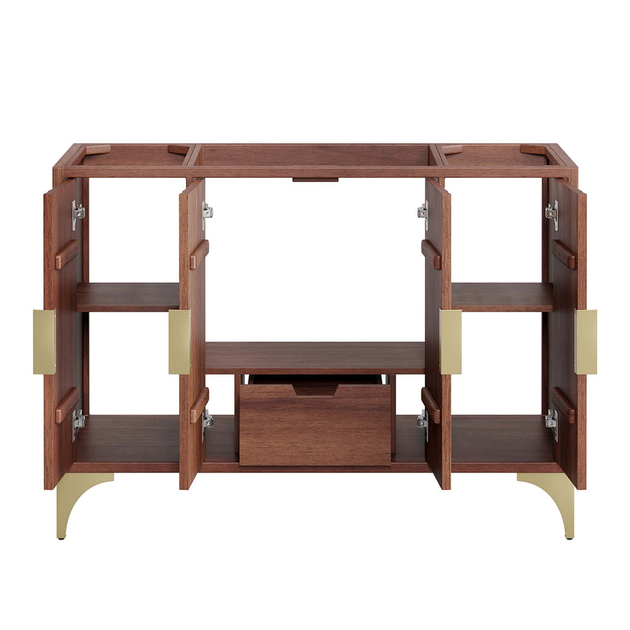Ridge 48" Single Sink Compatible (Not Included) Bathroom Vanity Cabinet in Walnut