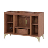 Ridge 48" Single Sink Compatible (Not Included) Bathroom Vanity Cabinet in Walnut