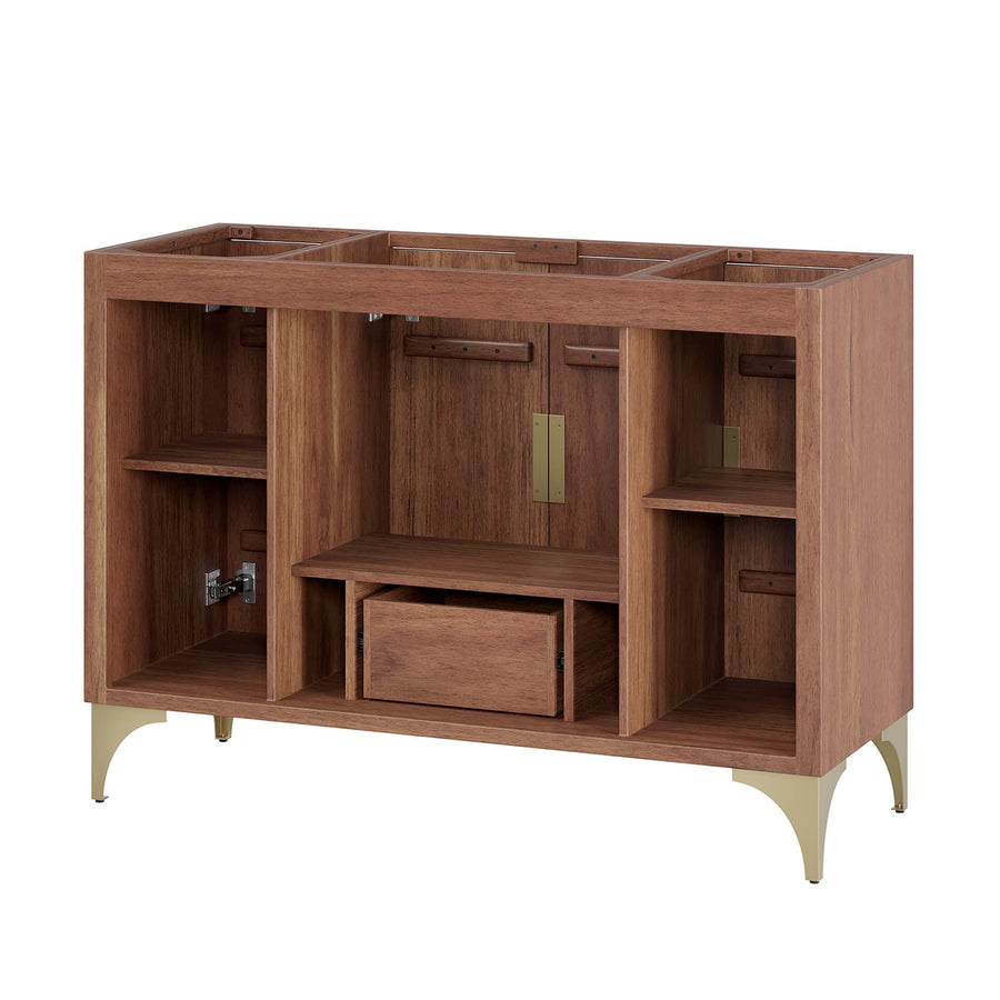 Ridge 48" Single Sink Compatible (Not Included) Bathroom Vanity Cabinet in Walnut