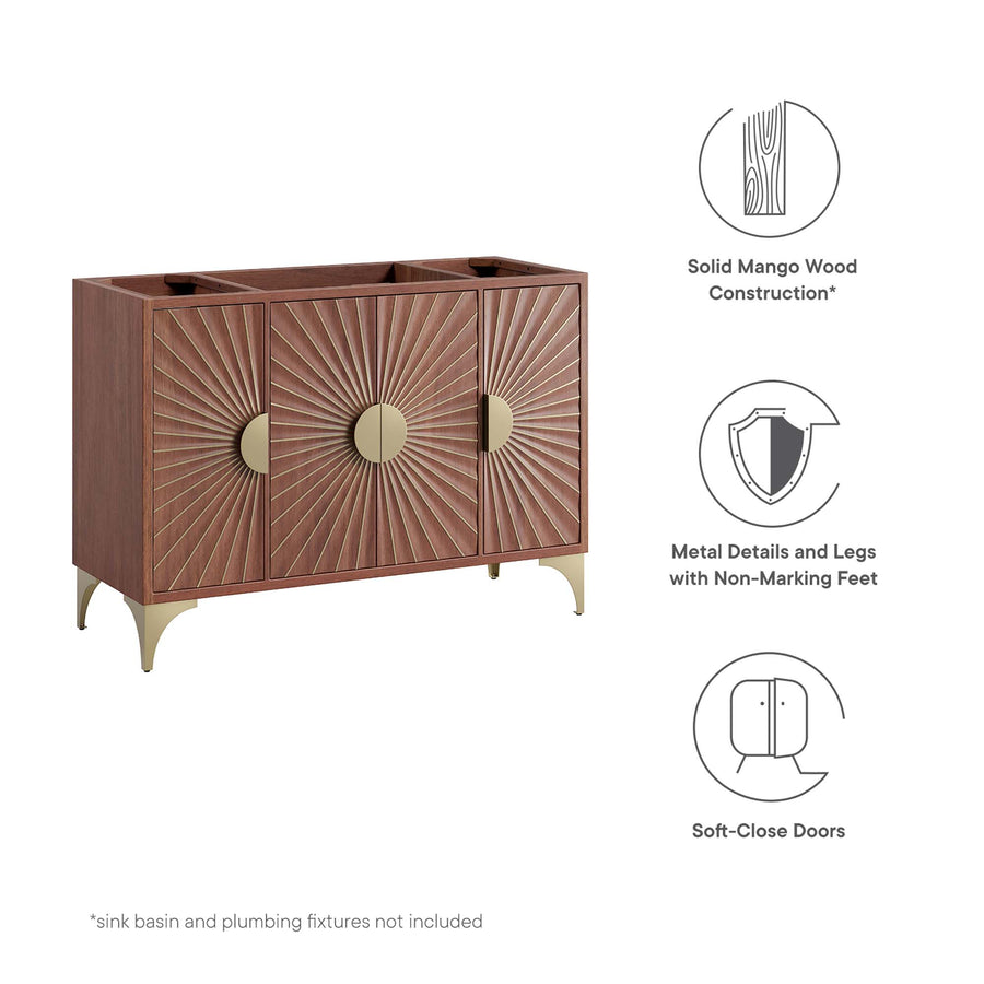 Ridge 48" Single Sink Compatible (Not Included) Bathroom Vanity Cabinet in Walnut