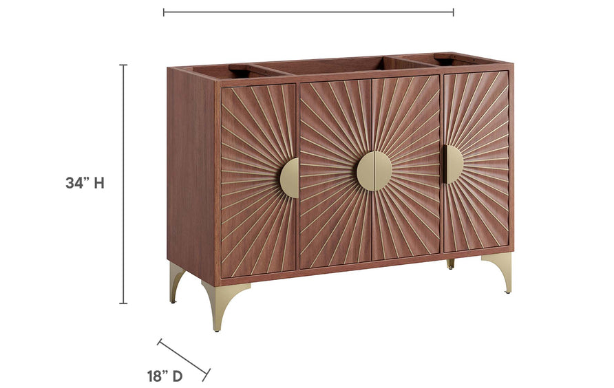 Ridge 48" Single Sink Compatible (Not Included) Bathroom Vanity Cabinet in Walnut