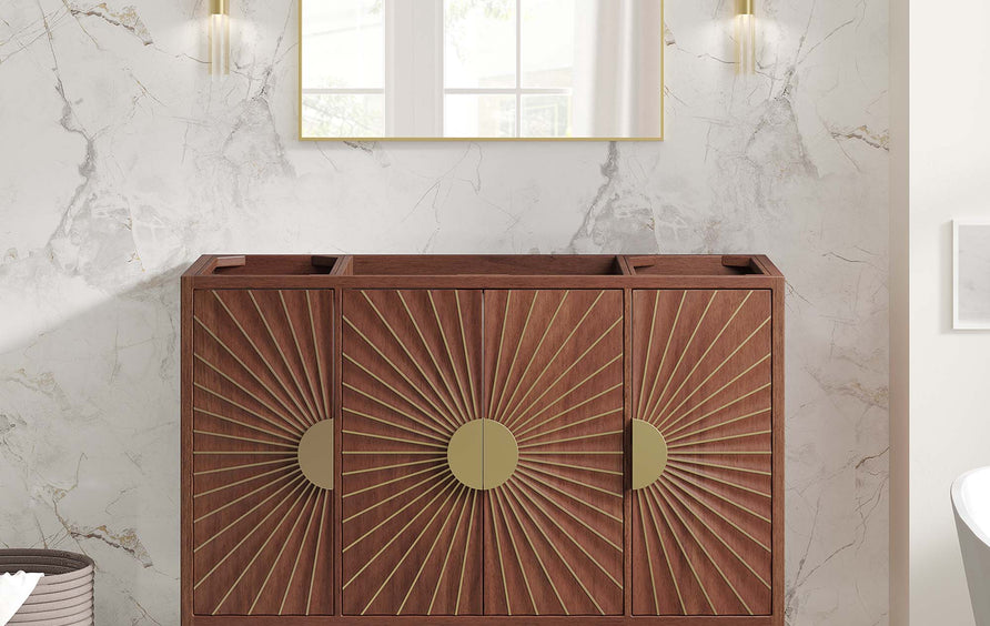 Ridge 48" Single Sink Compatible (Not Included) Bathroom Vanity Cabinet in Walnut