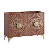 Ridge 48" Double Sink Compatible (Not Included) Bathroom Vanity Cabinet in Walnut