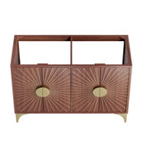 Ridge 48" Double Sink Compatible (Not Included) Bathroom Vanity Cabinet in Walnut