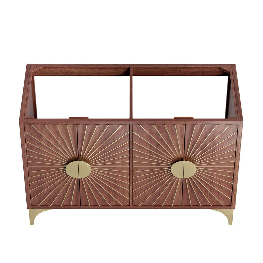 Ridge 48" Double Sink Compatible (Not Included) Bathroom Vanity Cabinet in Walnut