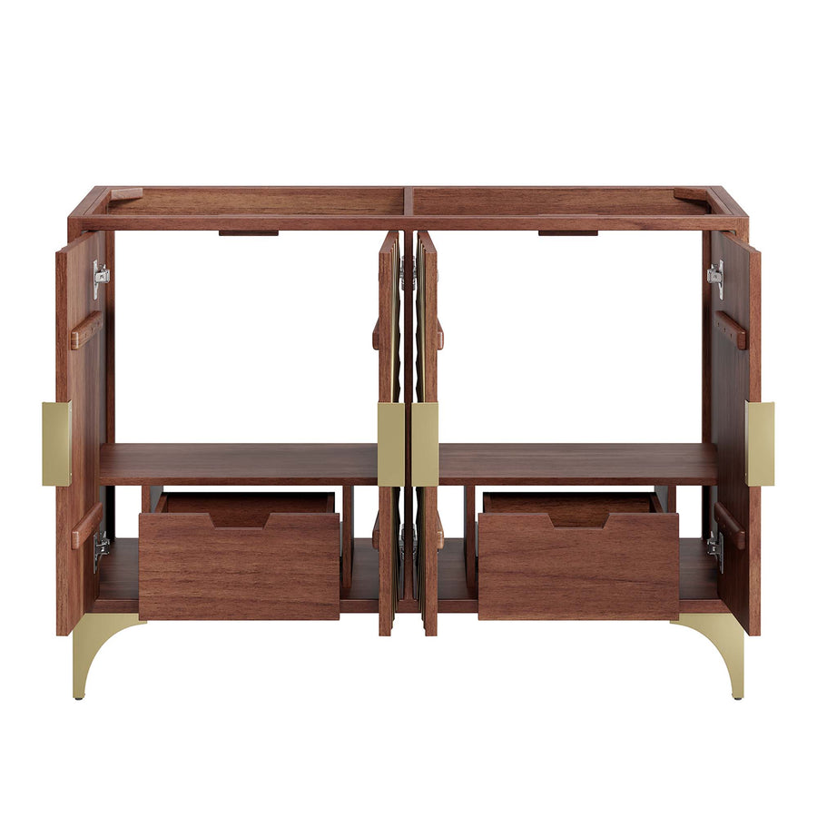 Ridge 48" Double Sink Compatible (Not Included) Bathroom Vanity Cabinet in Walnut