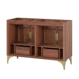 Ridge 48" Double Sink Compatible (Not Included) Bathroom Vanity Cabinet in Walnut