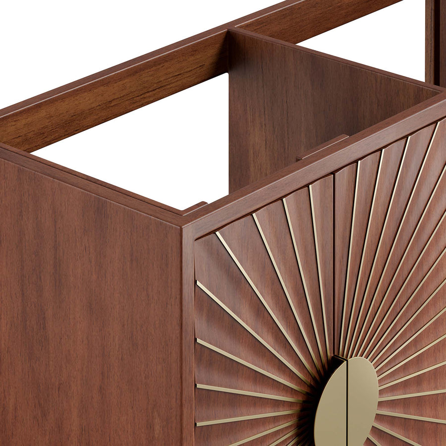 Ridge 48" Double Sink Compatible (Not Included) Bathroom Vanity Cabinet in Walnut