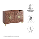 Ridge 48" Double Sink Compatible (Not Included) Bathroom Vanity Cabinet in Walnut
