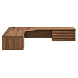 Vera Wall Mount Corner Office Desk in Walnut