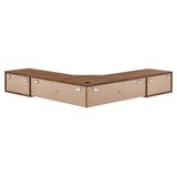 Vera Wall Mount Corner Office Desk in Walnut