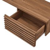 Vera Wall Mount Corner Office Desk in Walnut