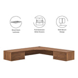 Vera Wall Mount Corner Office Desk in Walnut
