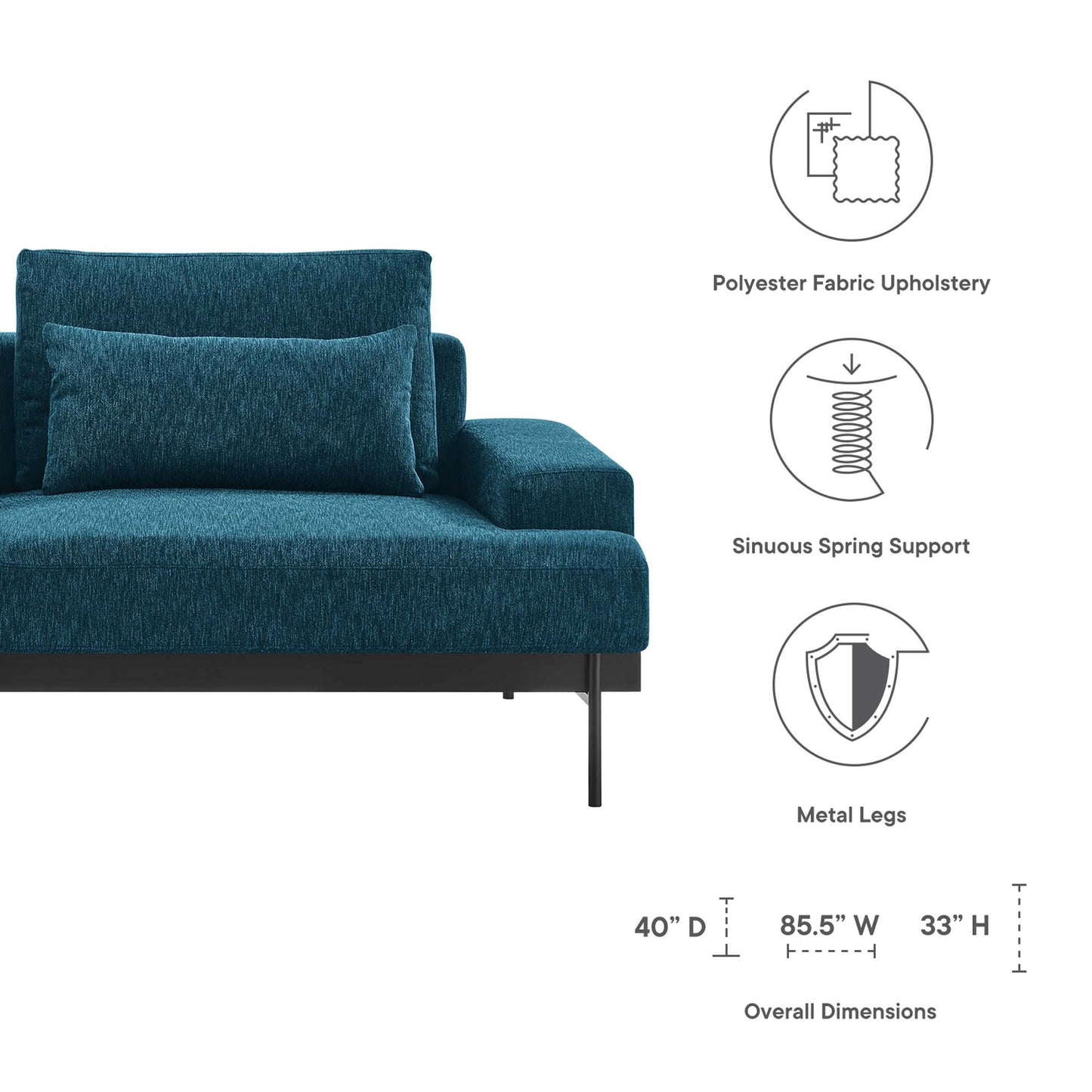 Proximity Upholstered Fabric Sofa by Furniture for America