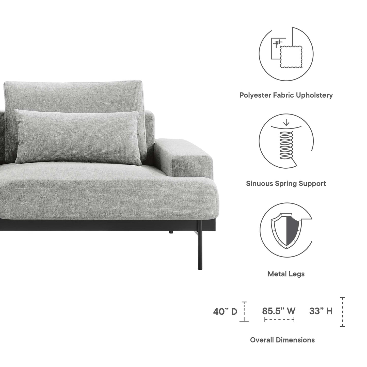 Proximity Upholstered Fabric Sofa by Furniture for America