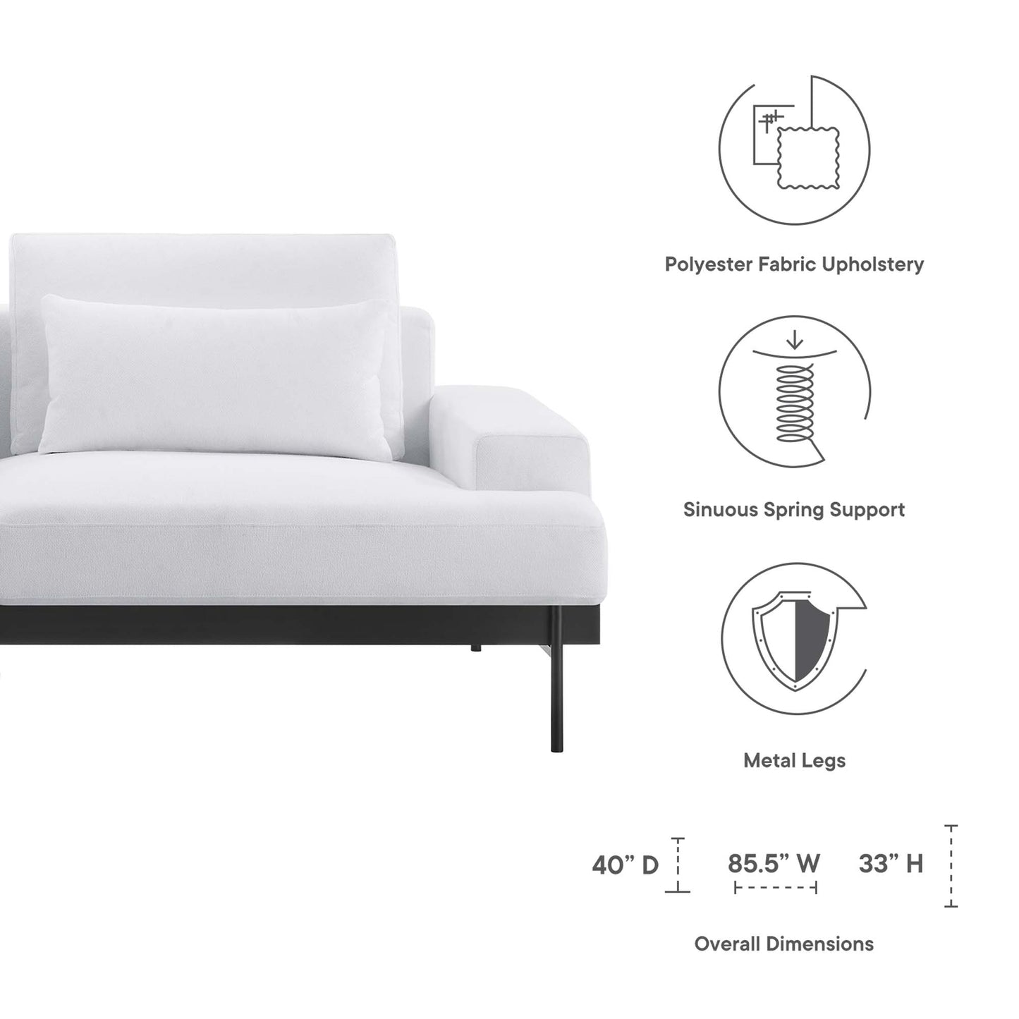Proximity Upholstered Fabric Sofa by Furniture for America