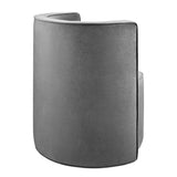 Leon Performance Velvet Fabric Swivel Chair in Gray