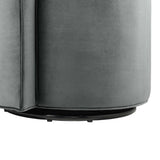 Leon Performance Velvet Fabric Swivel Chair in Gray