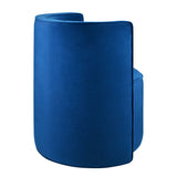 Leon Performance Velvet Fabric Swivel Chair in Navy