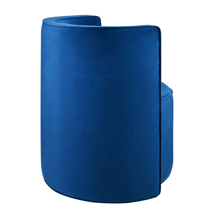 Della Performance Velvet Fabric Swivel Chair in Navy