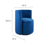 Leon Performance Velvet Fabric Swivel Chair in Navy