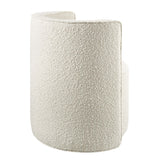Leon Boucle Fabric Swivel Chair in Ivory