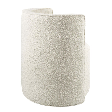 Della Boucle Fabric Swivel Chair in Ivory