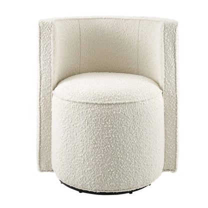 Della Boucle Fabric Swivel Chair by Furniture For America