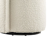 Leon Boucle Fabric Swivel Chair in Ivory