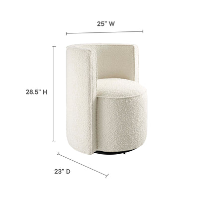 Della Boucle Fabric Swivel Chair by Furniture For America