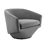 Carlingford Performance Velvet Fabric Swivel Chair in Gray