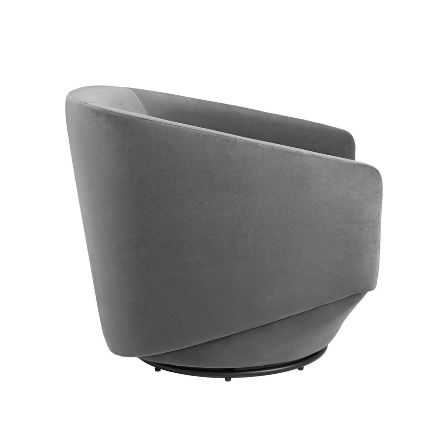 Carlingford Performance Velvet Fabric Swivel Chair in Gray