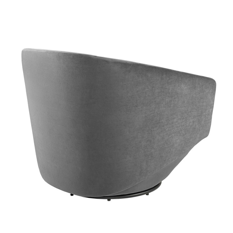 Carlingford Performance Velvet Fabric Swivel Chair in Gray