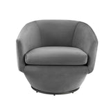 Carlingford Performance Velvet Fabric Swivel Chair in Gray