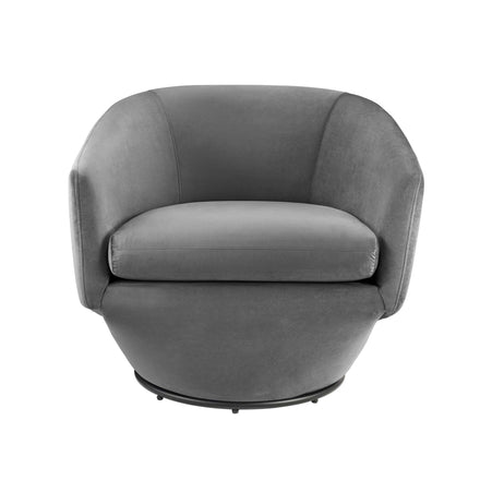 Series Performance Velvet Fabric Swivel Chair in Gray
