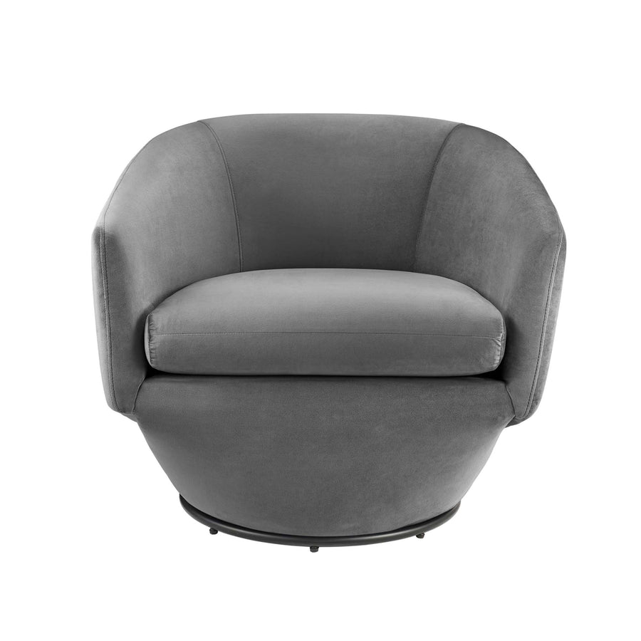 Carlingford Performance Velvet Fabric Swivel Chair in Gray