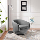 Carlingford Performance Velvet Fabric Swivel Chair in Gray