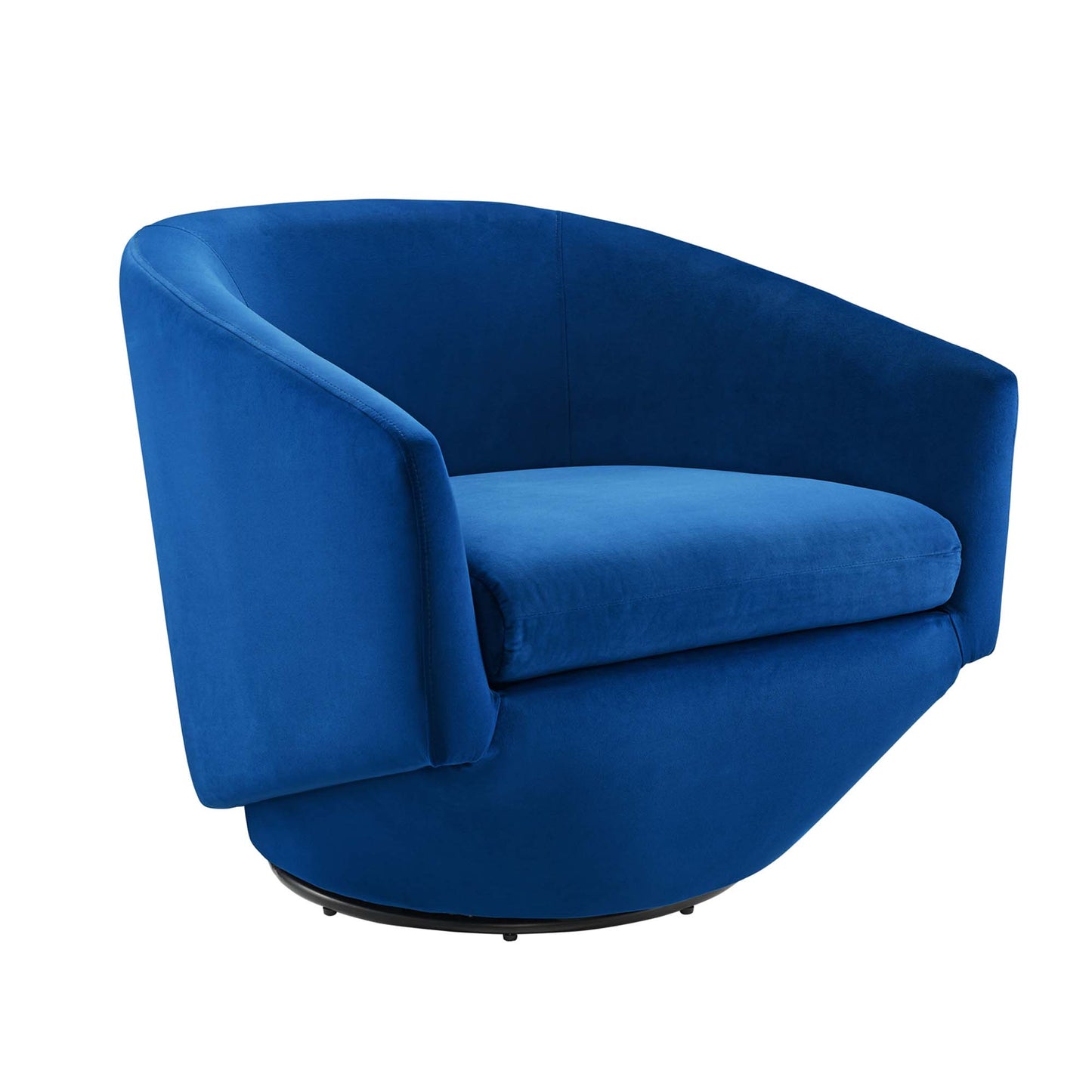 Carlingford Performance Velvet Fabric Swivel Chair in Navy