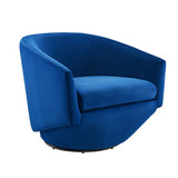 Carlingford Performance Velvet Fabric Swivel Chair in Navy
