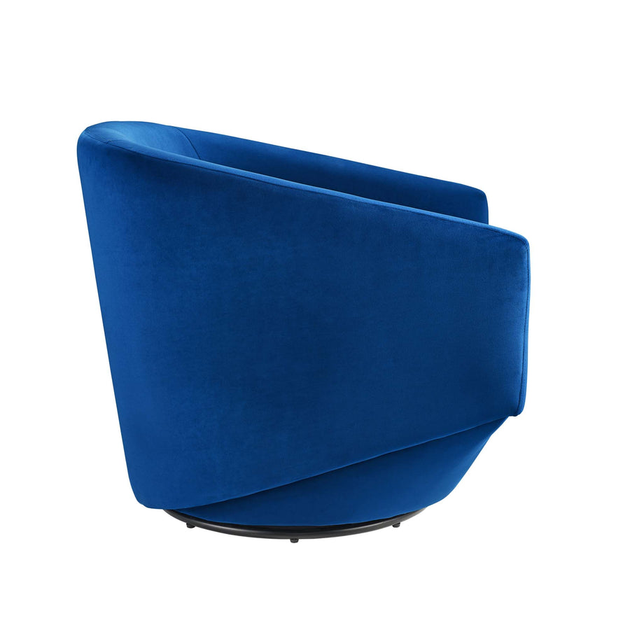Carlingford Performance Velvet Fabric Swivel Chair in Navy