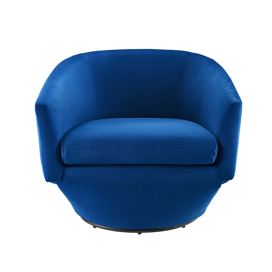 Carlingford Performance Velvet Fabric Swivel Chair in Navy