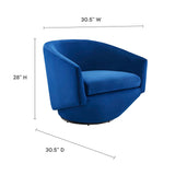 Carlingford Performance Velvet Fabric Swivel Chair in Navy