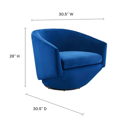 Series Performance Velvet Fabric Swivel Chair by Furniture For America